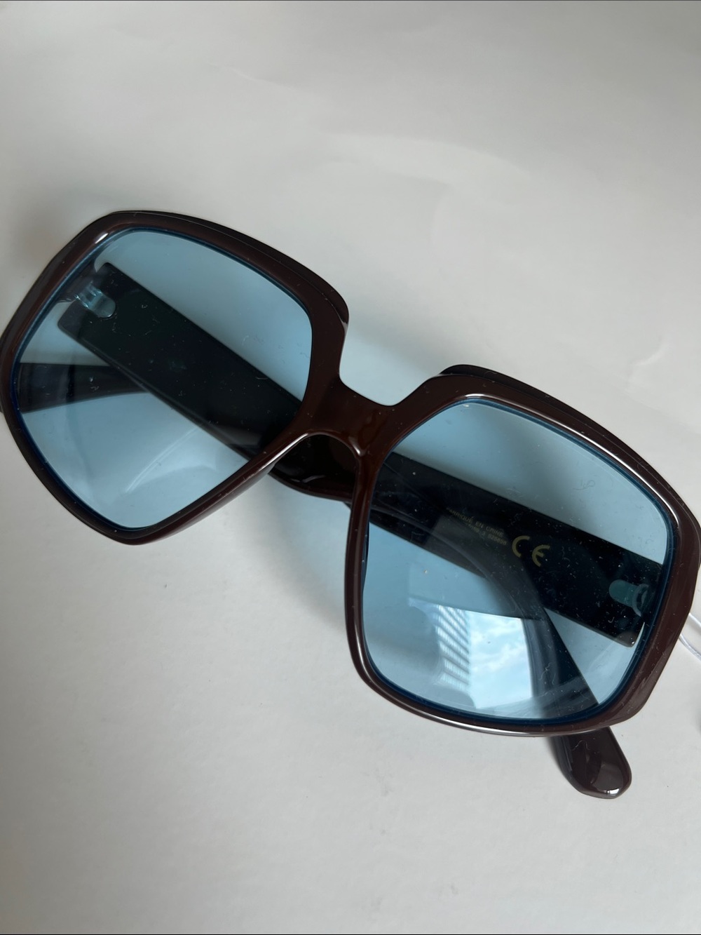 H&M Brown Frame Blue Lens Women's Sunglasses